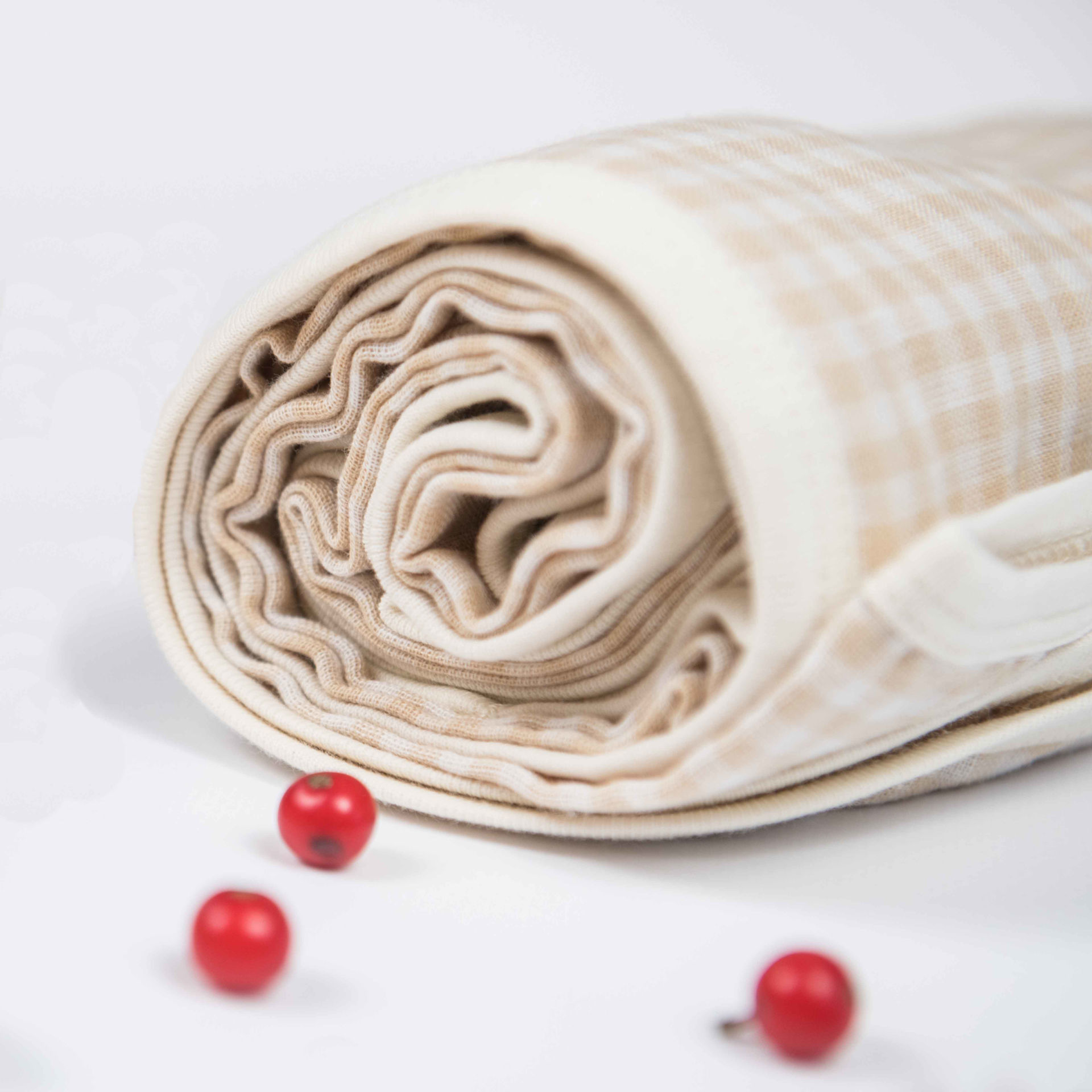Pamboo mussola neonato cotone bio beige 120x120 doppio strato