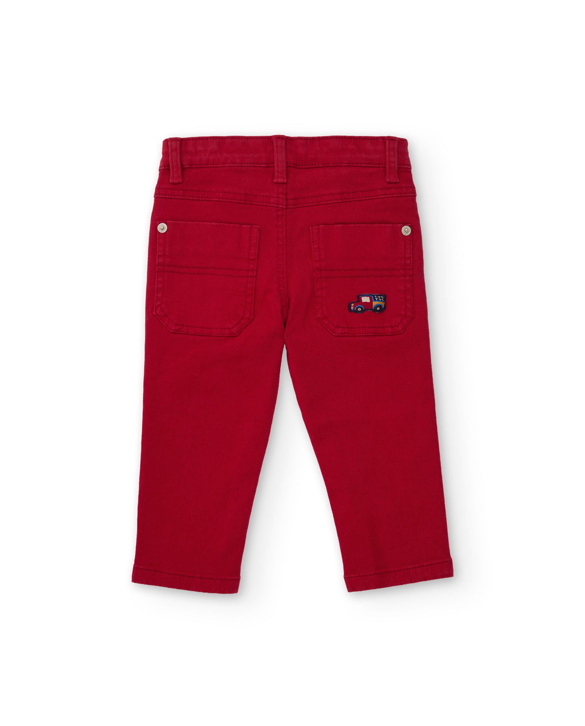 TucTuc Pantaloni jeans bambino rosso tela con tasche