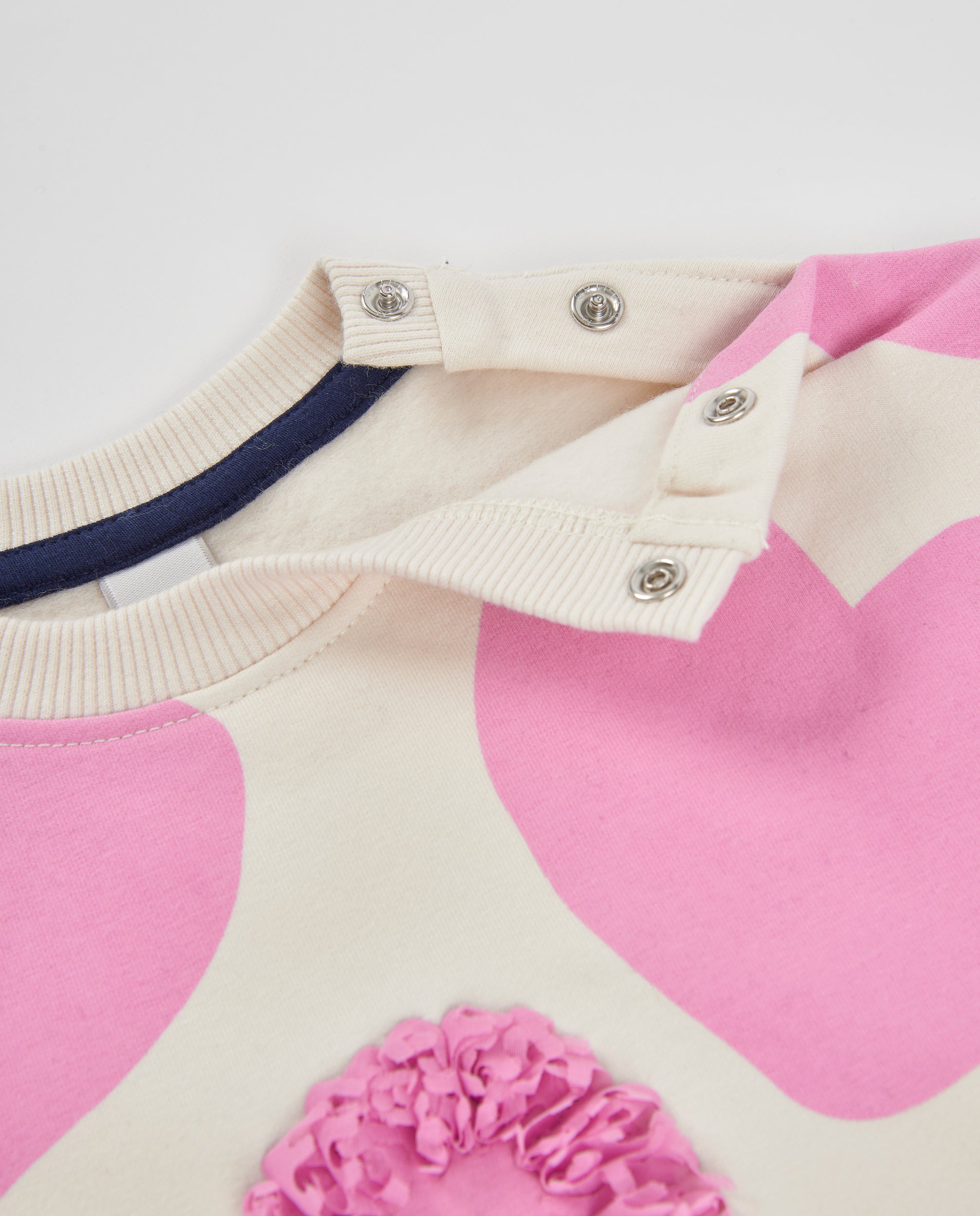 TucTuc Felpe felpa bambina crudo cuori rosa maniche lunghe