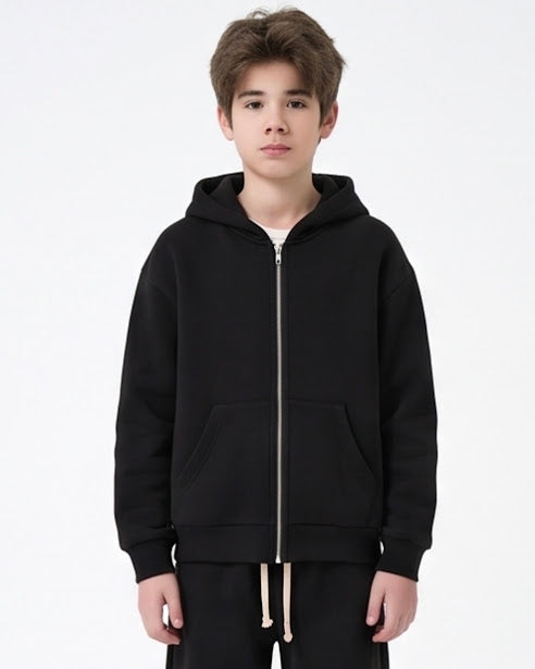 Sottosopra felpa anb2511 zip cappuccio nera 12 anni