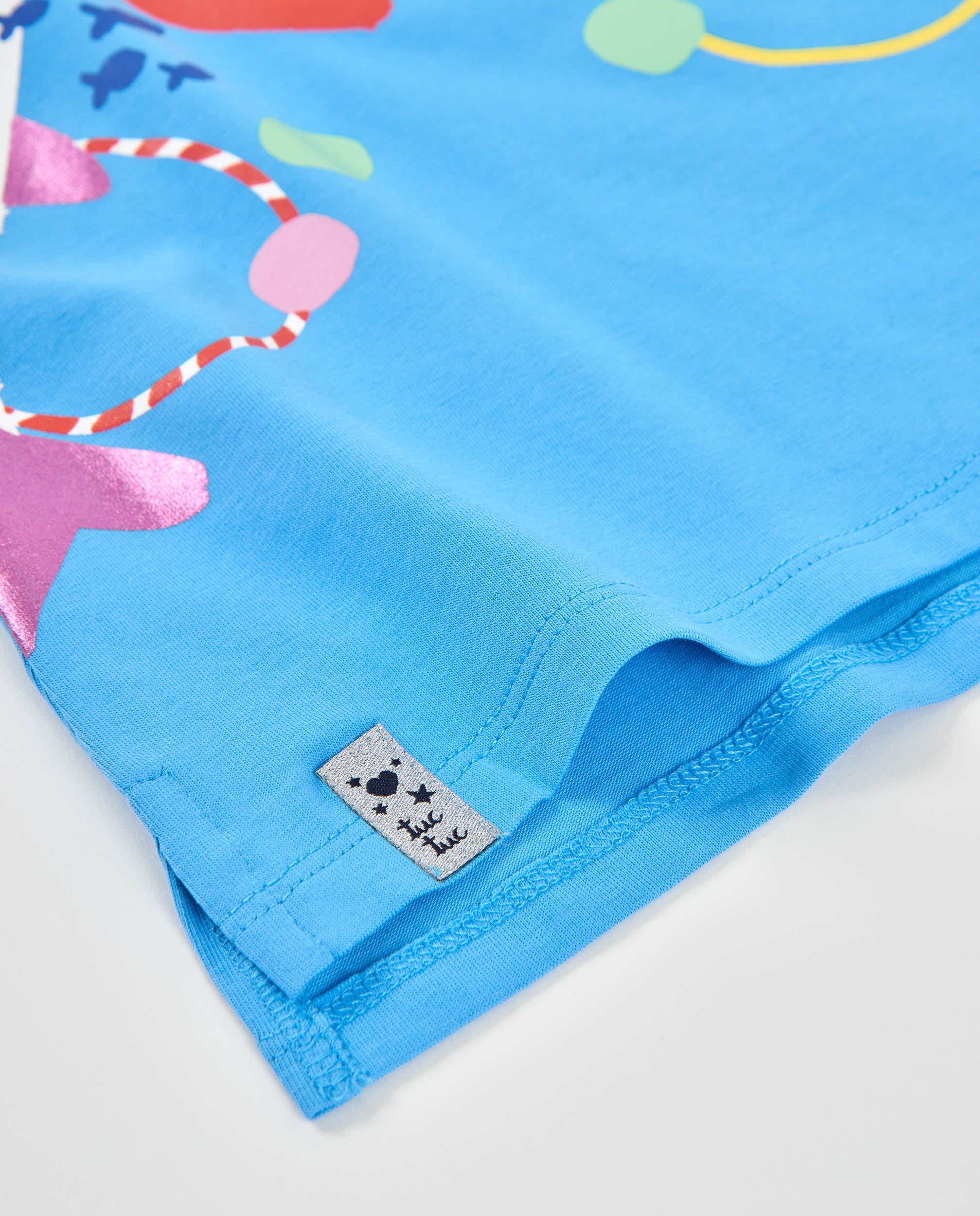 TucTuc Magliette T-shirt bambina blu delfini maniche corte