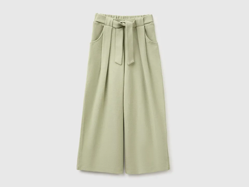 United Colors of Benetton pantaloni cotone fusciacca gamba larga M