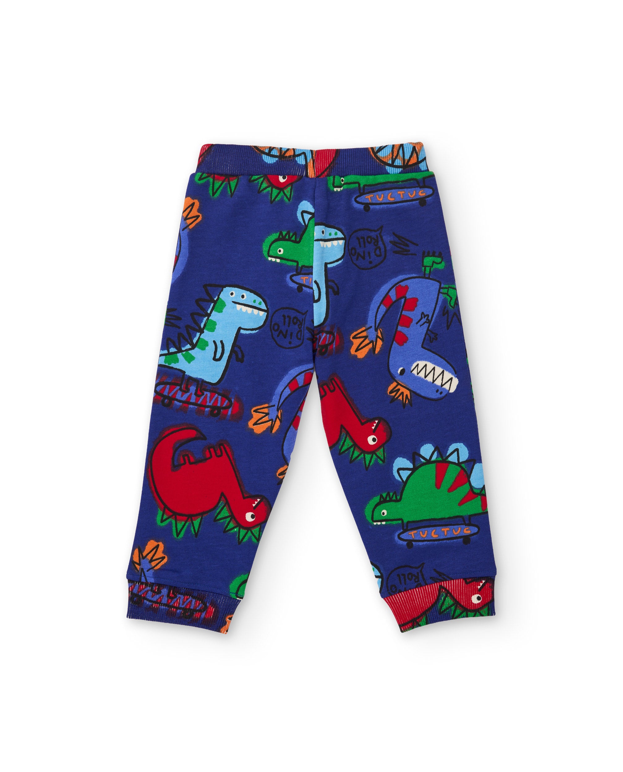 TucTuc Pantaloni Felpa Bambino Blu 4A Dinosauri