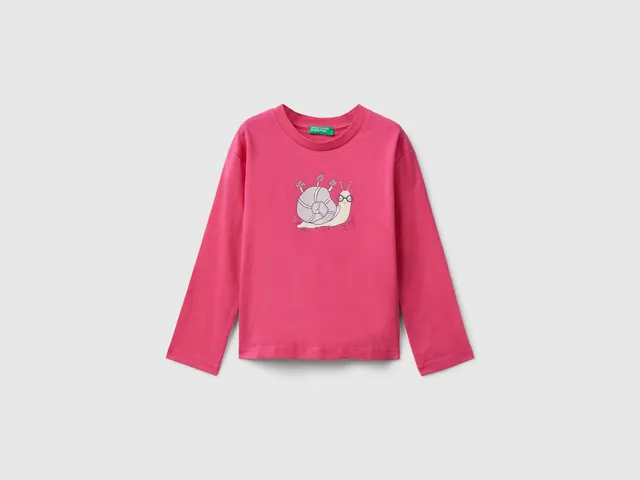 United Colors of Benetton T-Shirts maglietta cotone bio glitter