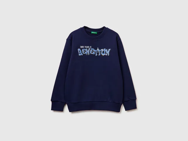 United Colors of Benetton felpa girocollo cotone color block