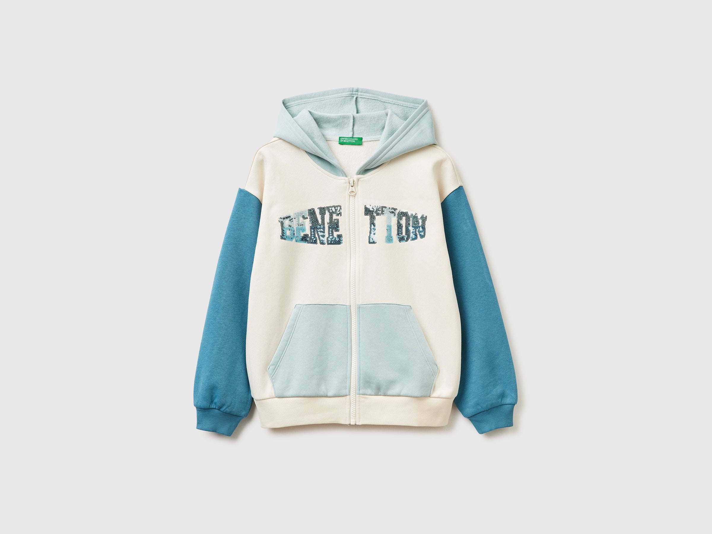 United Colors of Benetton felpa cappuccio paillettes taglia S