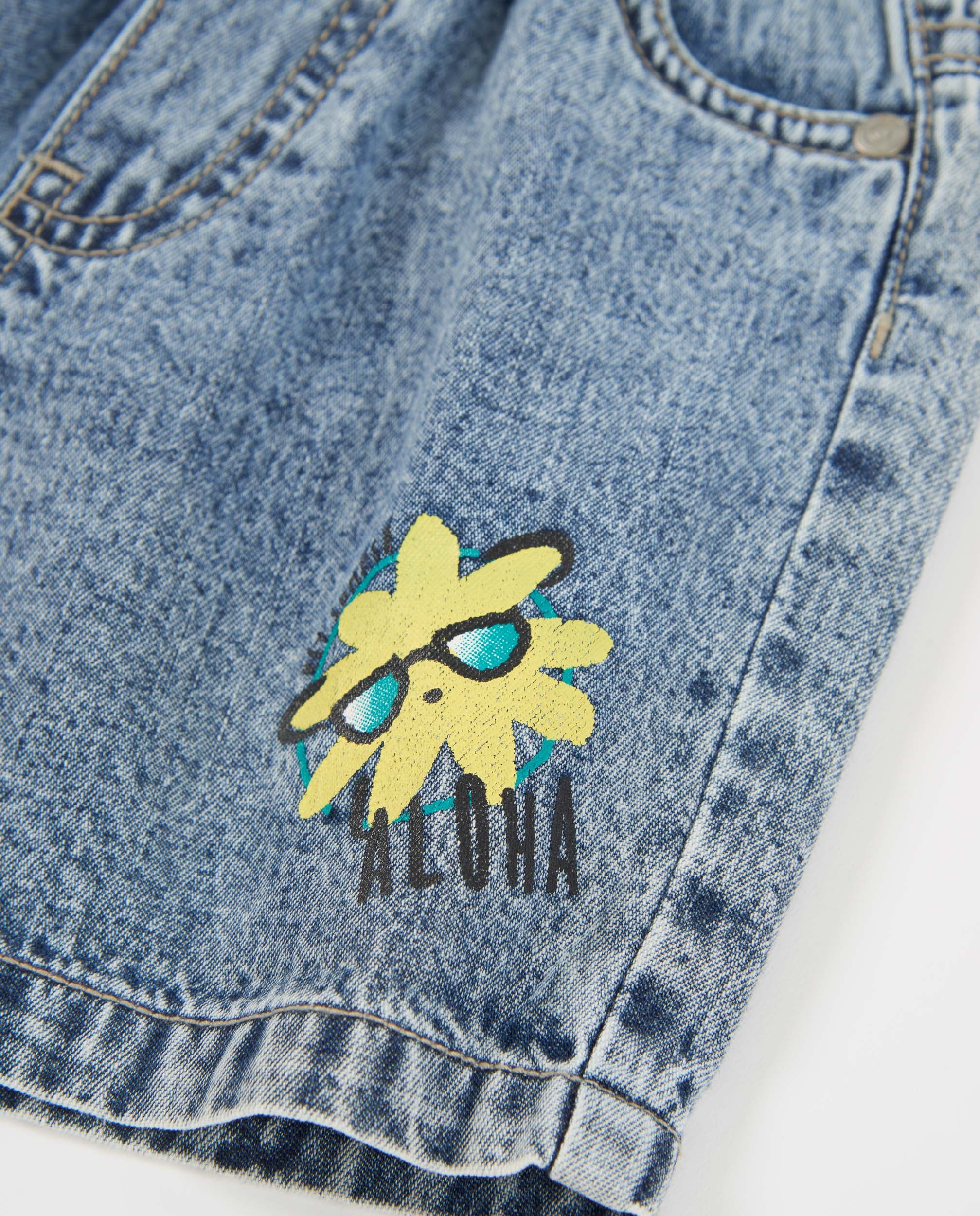 TucTuc Bermuda jeans bambino denim vita elastica