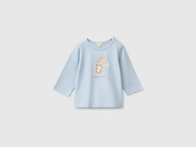 Benetton T-Shirt Neonato Stampa Animali Cotone Bio