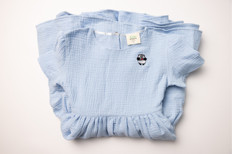 Pamboo Streetwear vestito bambina mussola manica corta cotone
