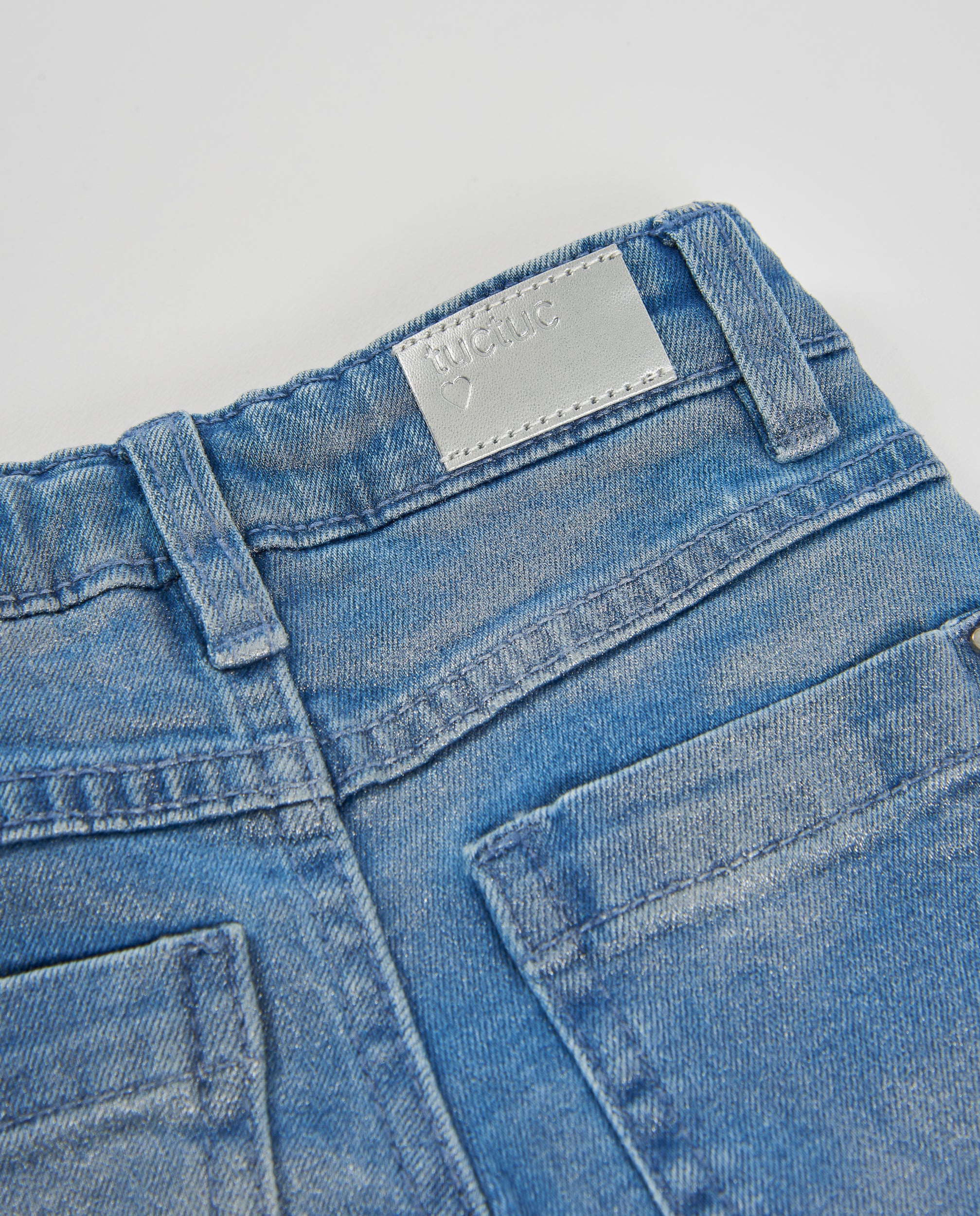 TucTuc Pantaloni Jeans Bambina Ricamo Floreale Denim
