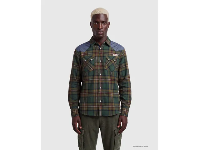 Benetton Shirts Camicia Flanella Quadri Western Cotone