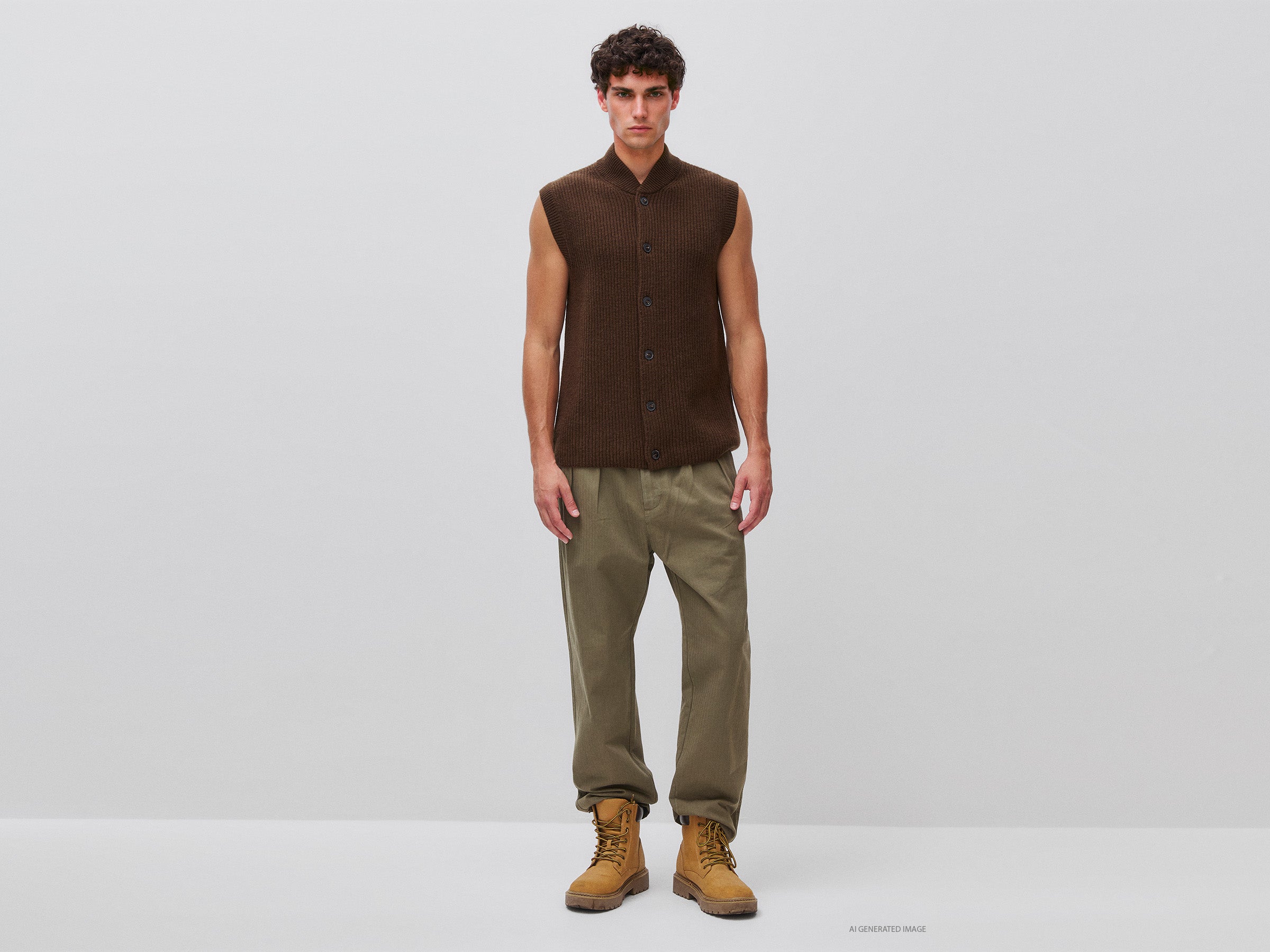 United Colors of Benetton Gilet Lana Abbottonato Collo Bomber