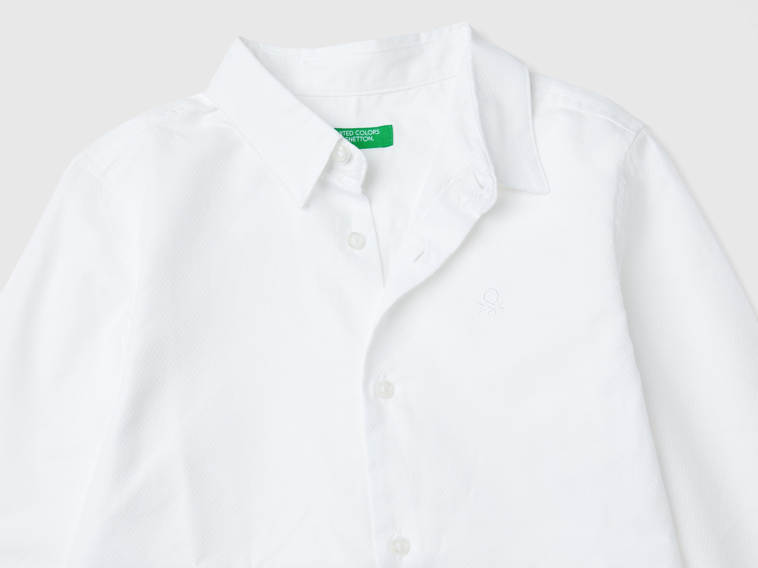 United Colors of Benetton Classic Camicia Cotone Manica Lunga L
