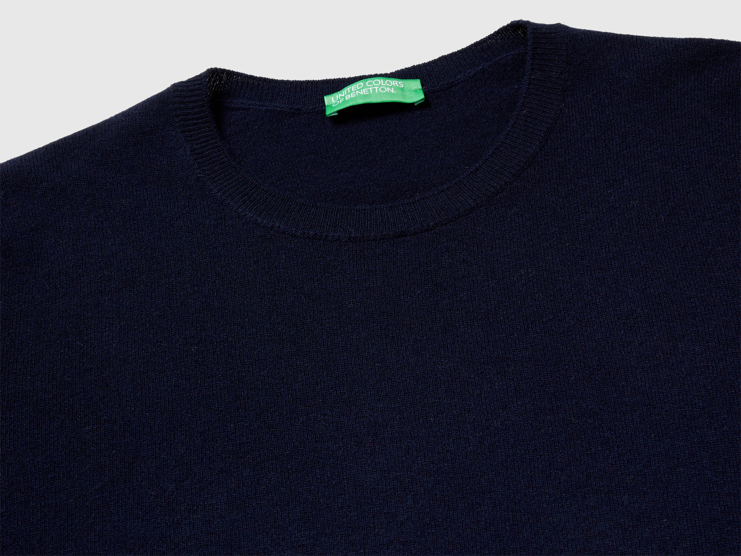 United Colors of Benetton Maglione Manica Corta Lana Merino Blu