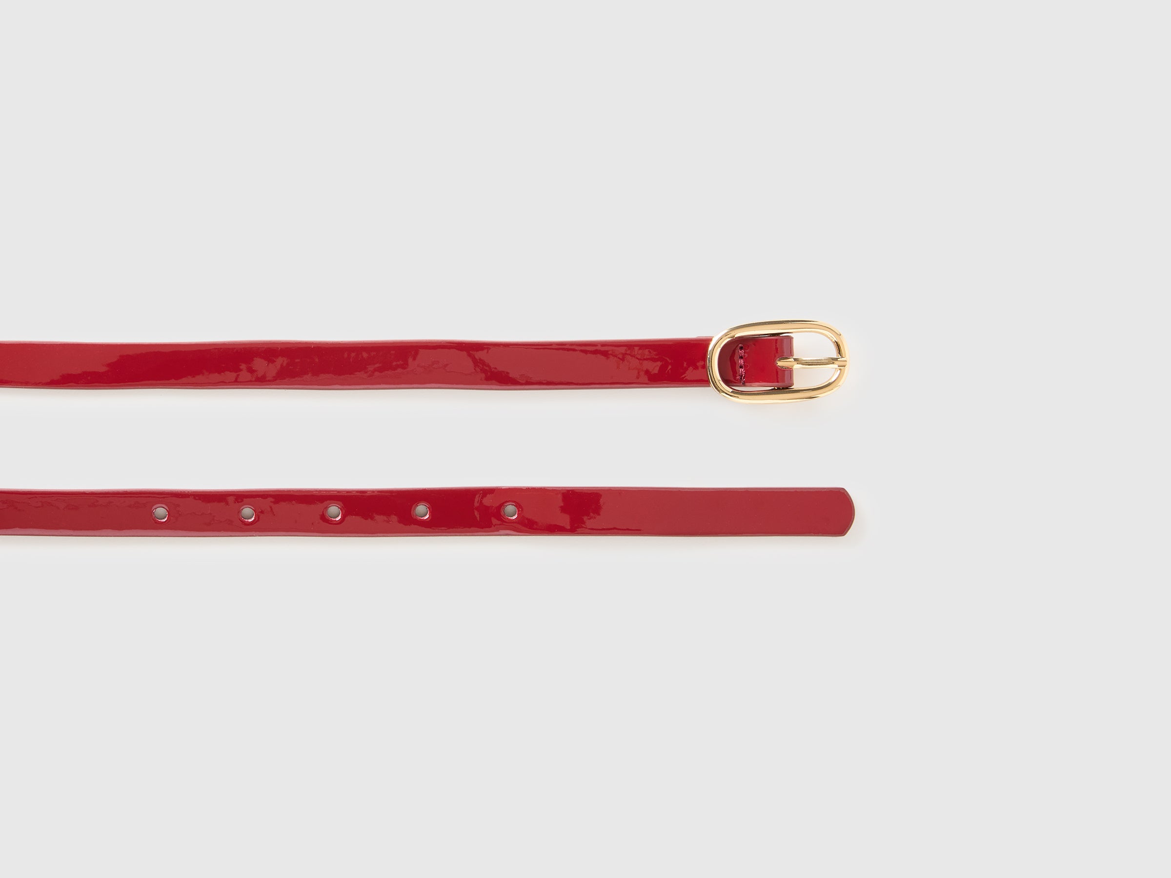 United Colors of Benetton Cintura vernice sottile fibbia ovale XS
