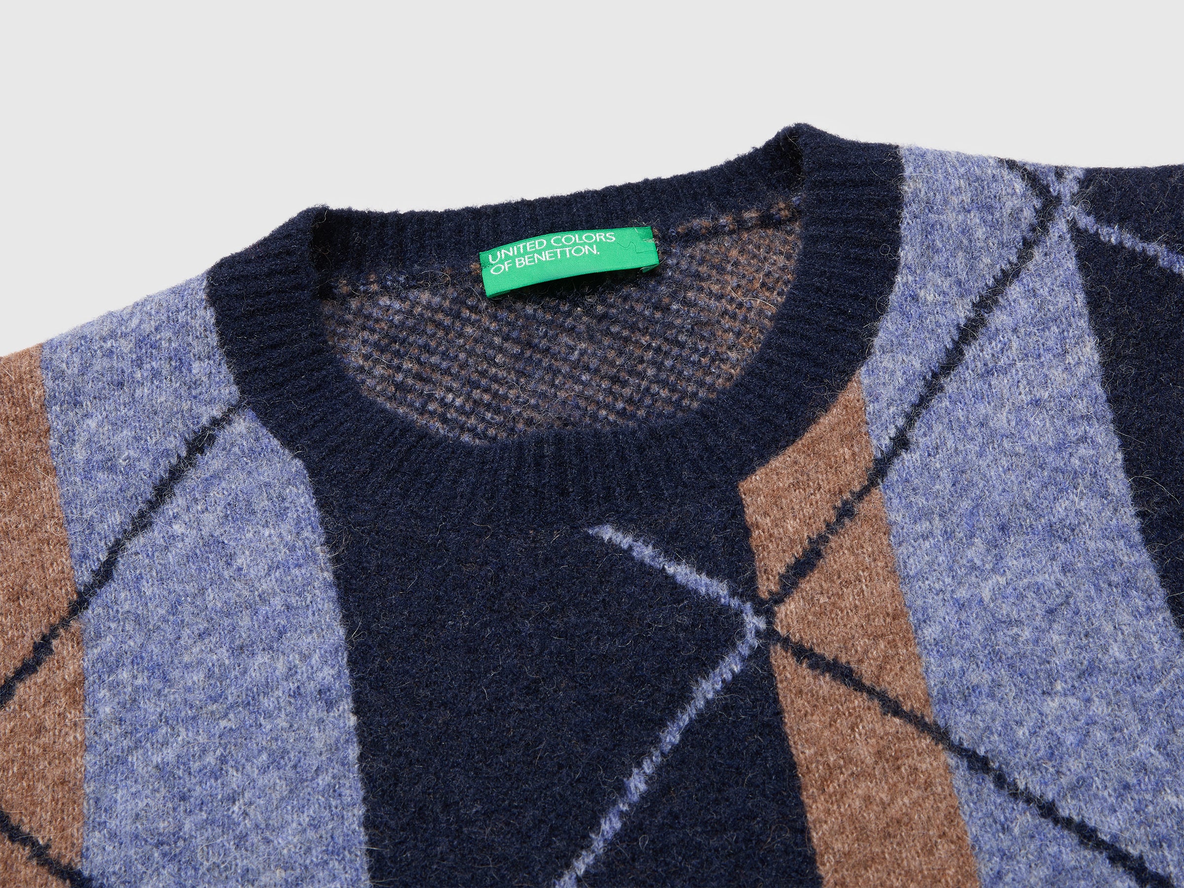 United Colors of Benetton Maglione Lana Alpaca Righe Rombi