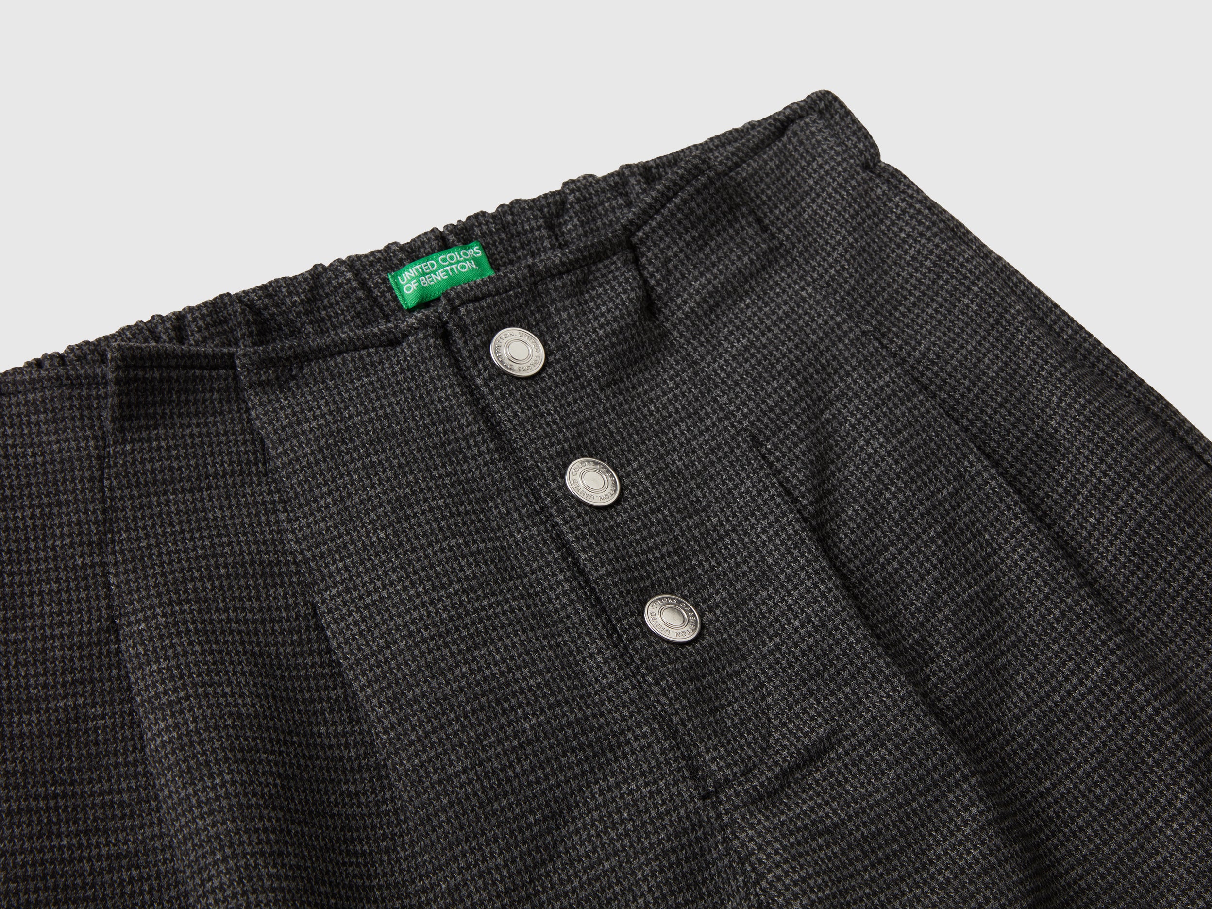 United Colors of Benetton Cropped houndstooth bermuda pied de poule viscosa