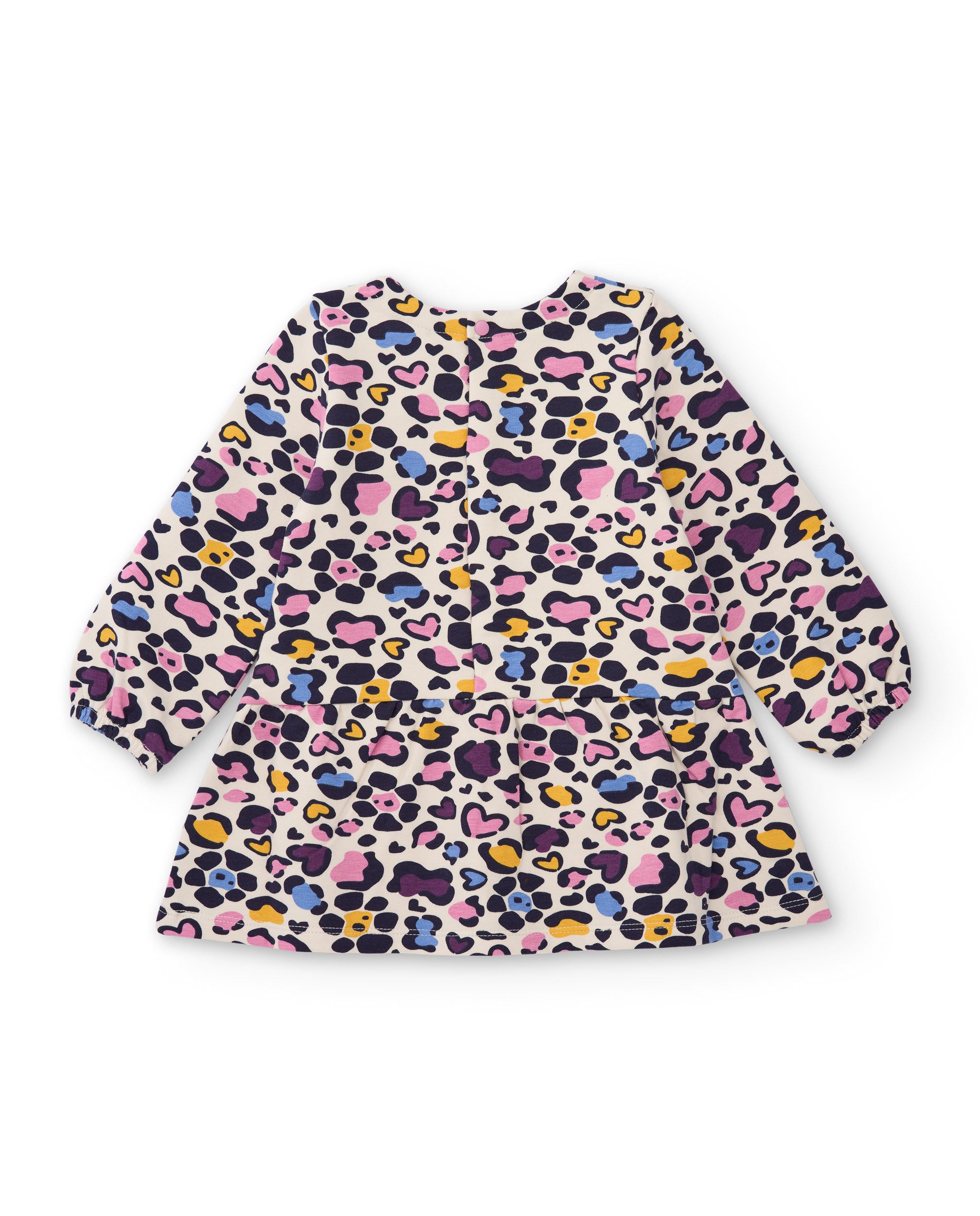 TucTuc Vestiti Vestito Felpa Bambina Animalier Crudo con Fiocco