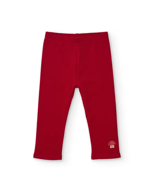 TucTuc Leggings Pant Bambina Felpa Rosso 4A