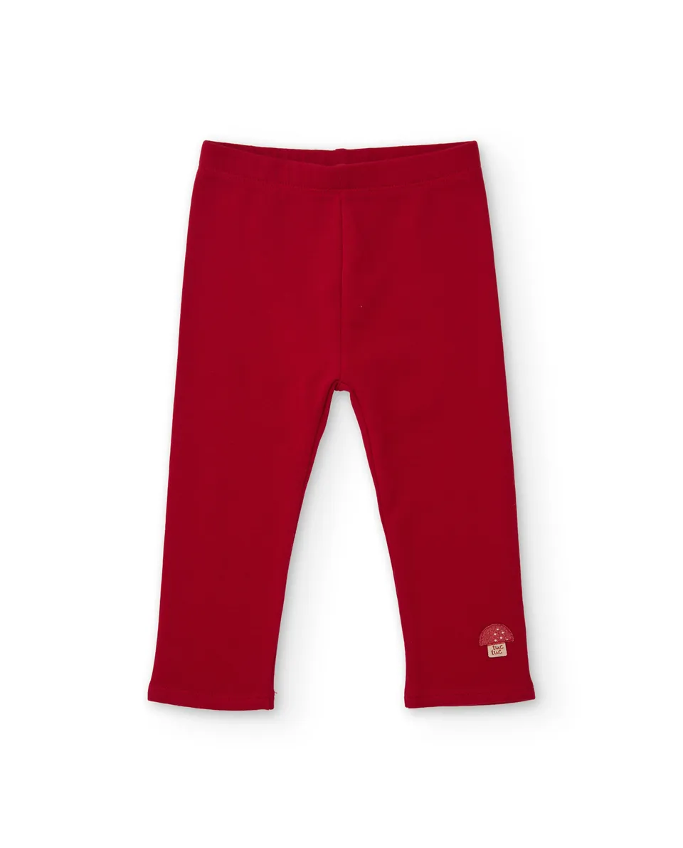 TucTuc Leggings Pant Bambina Felpa Rosso 4A