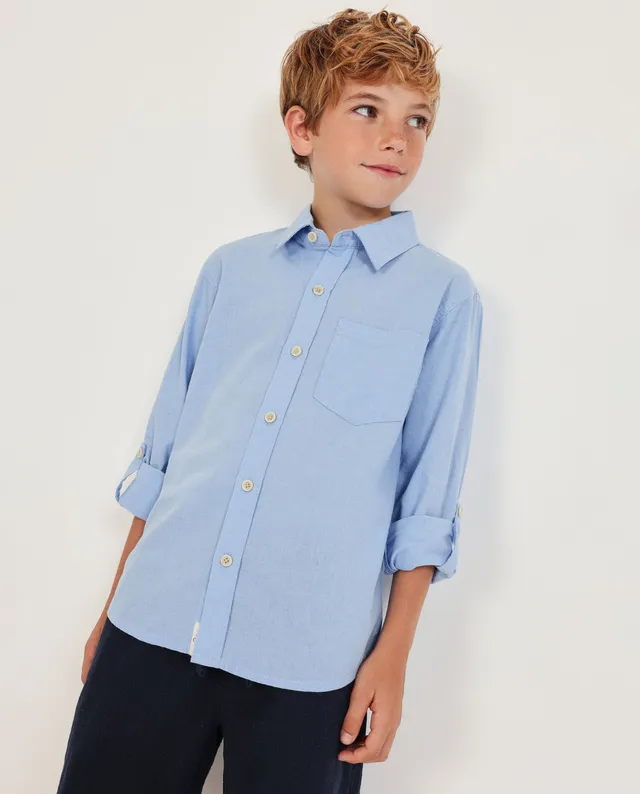 TucTuc Camicette bambino camicia blu maniche con linguette