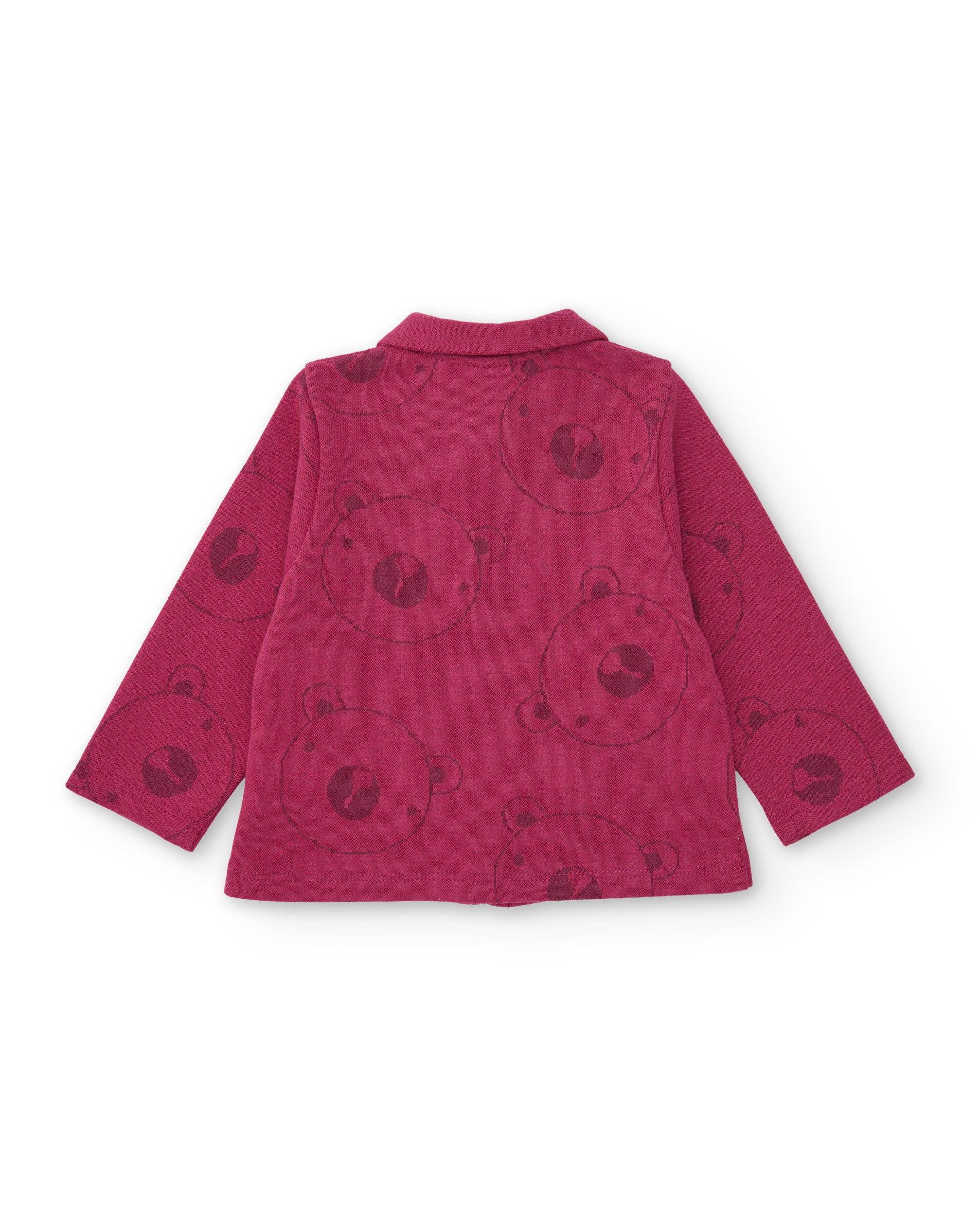 TucTuc Completi Completo Neonata Felpa Bordeaux Orsetto 3 Pezzi