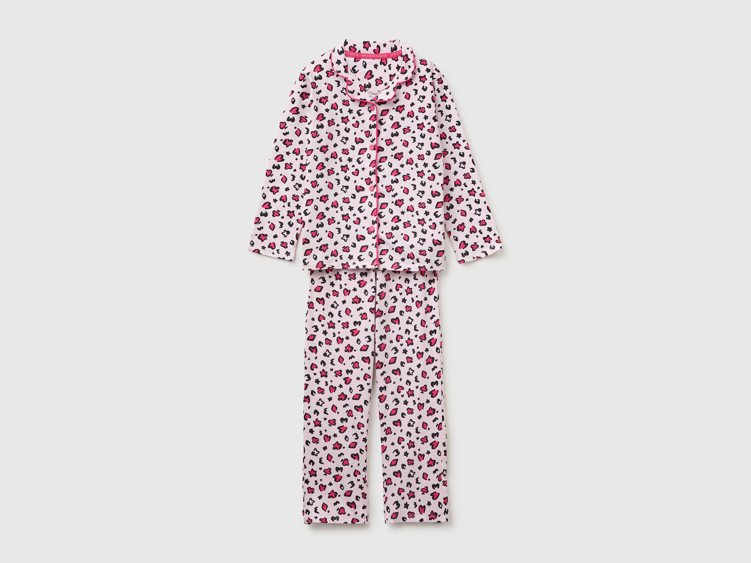 United Colors of Benetton Pigiama bambina 7-8 anni stampa animale cotone
