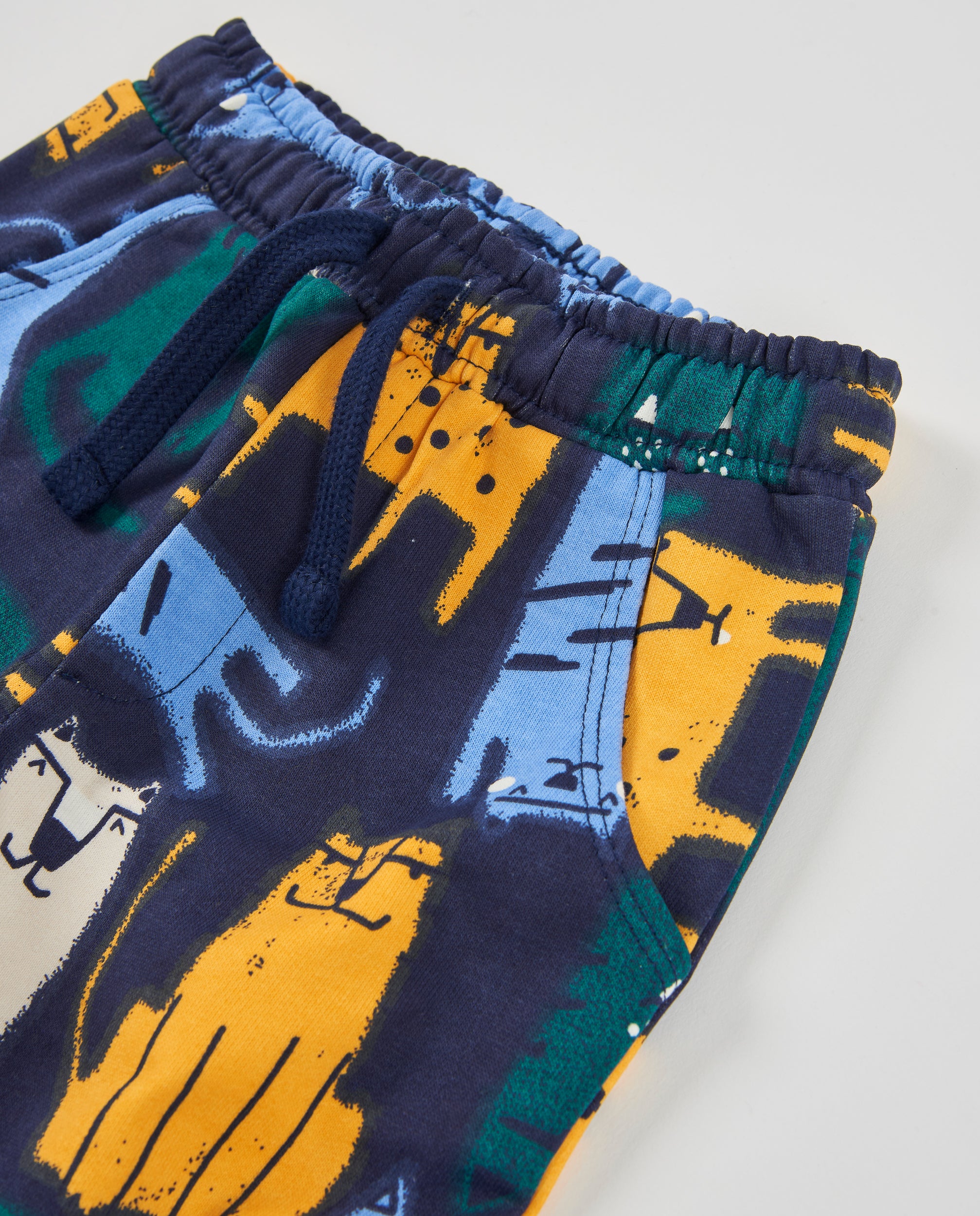 TucTuc Pantaloni felpa bambino animali pantalone blu stampa