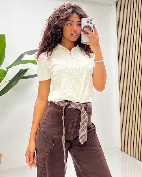 Sottosopra jejf480 jeans marrone taglia L tasche oblique