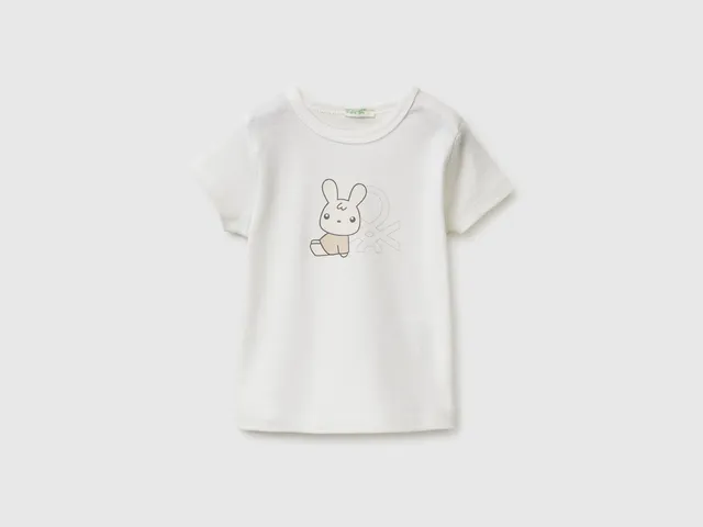 Benetton Maglietta Neonato Cotone Bio Bottoni Taglia 68