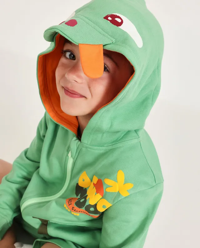TucTuc Felpe felpa bambino verde dinosauro con zip