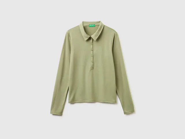United Colors of Benetton Lightweight jersey polo maglia viscosa