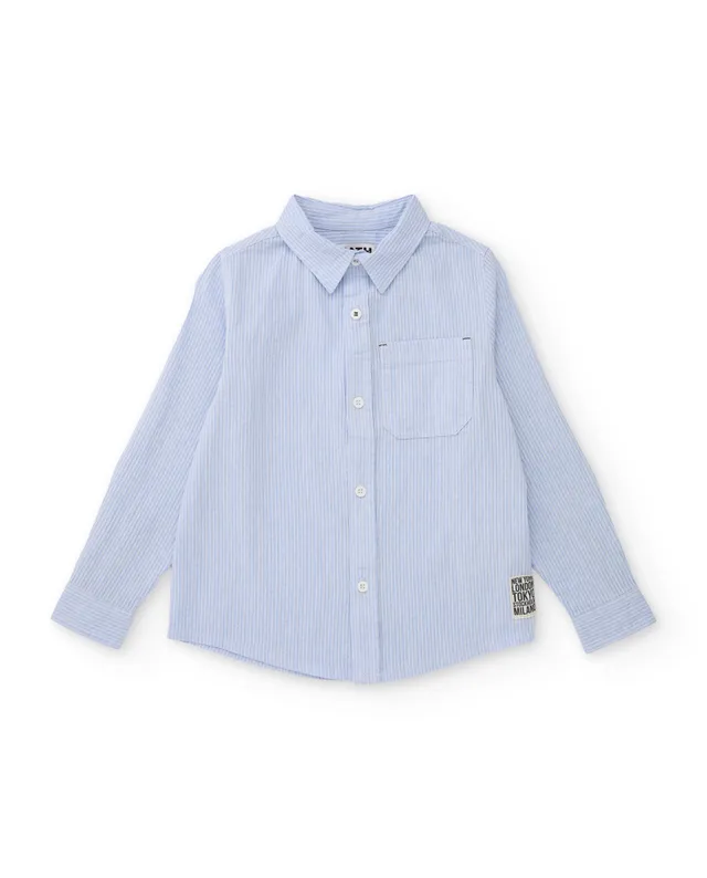 TucTuc Camicette Righe camicia bambino azzurro cotone