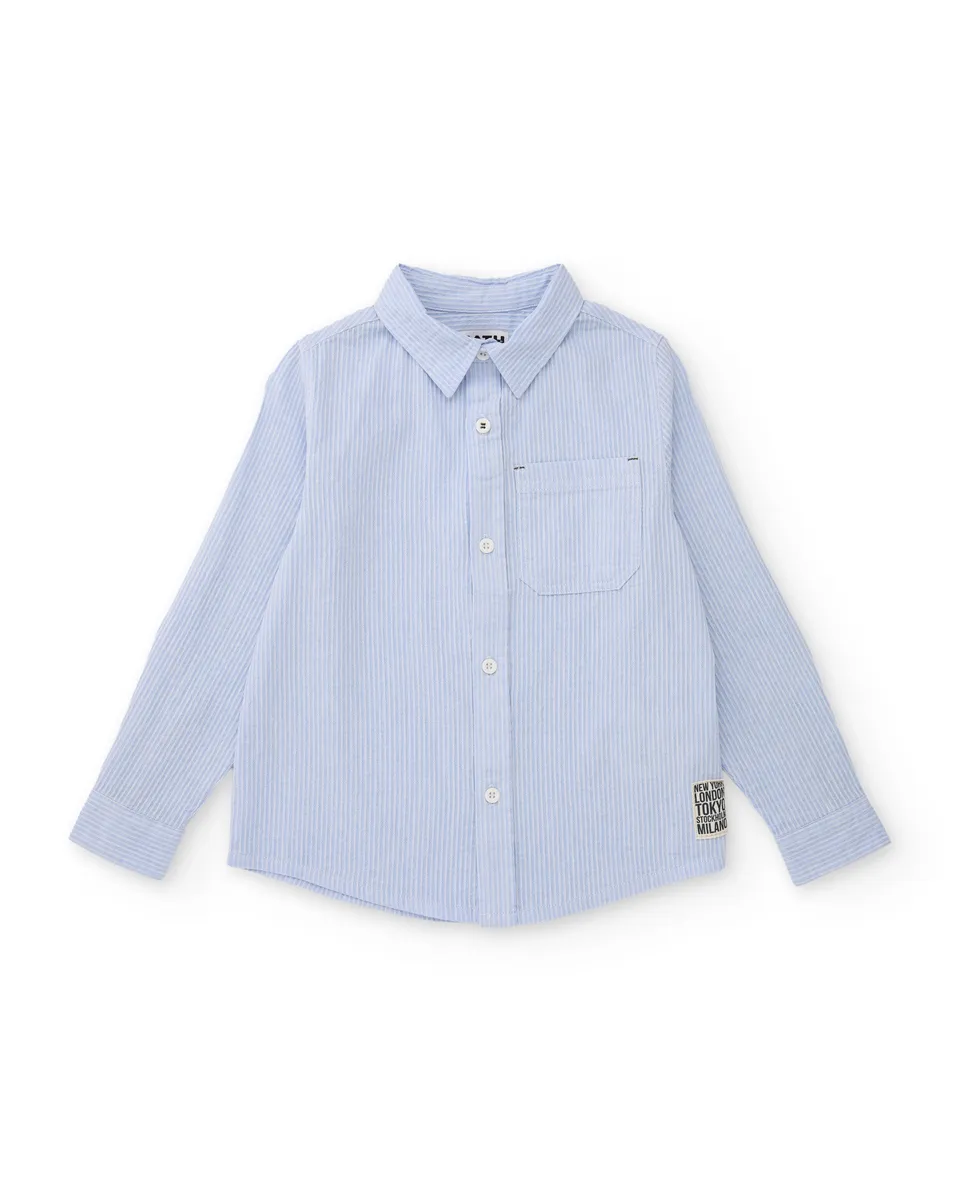 TucTuc Camicette Righe camicia bambino azzurro cotone