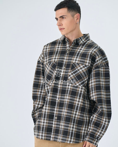 Sottosopra AN838316G camicia uomo quadri blu taglia L