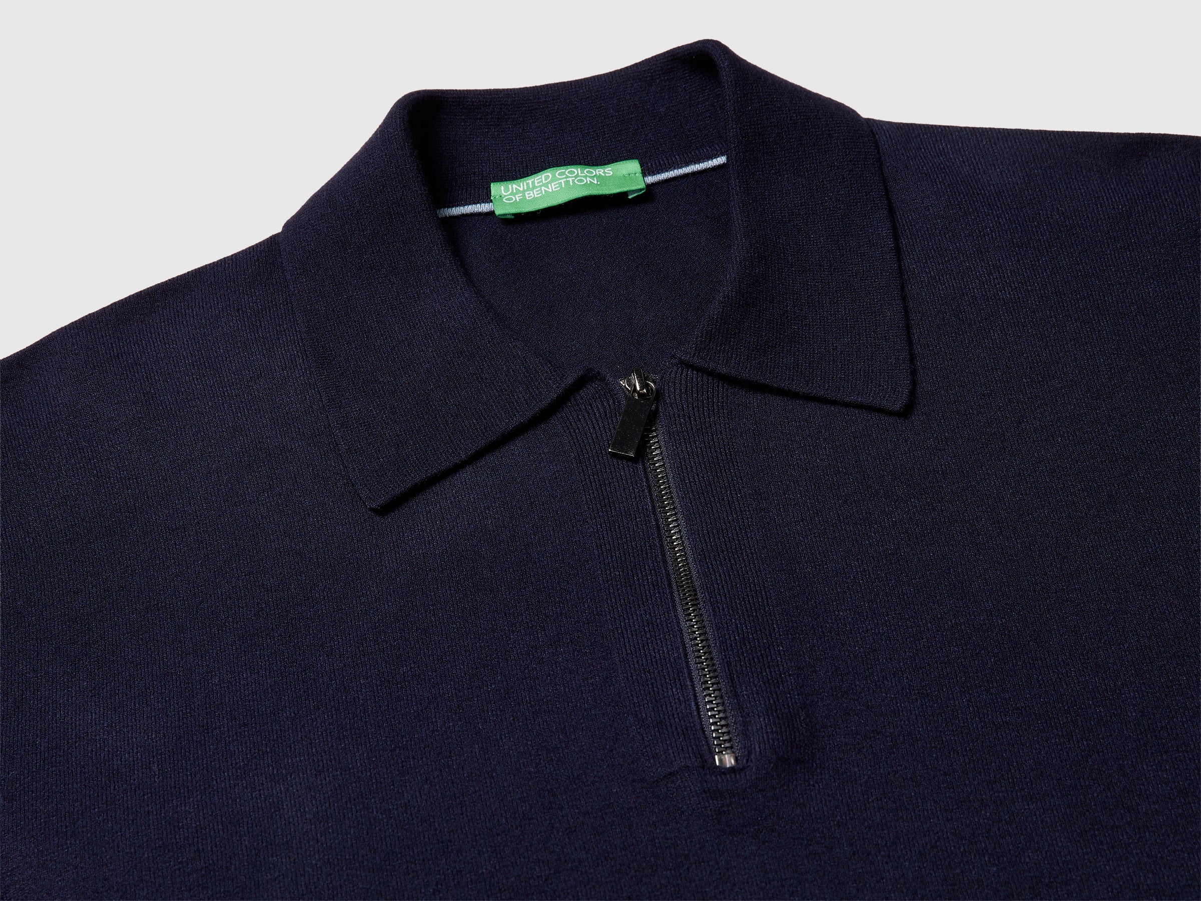 United Colors of Benetton Polo Maglia Viscosa Zip Ecovero