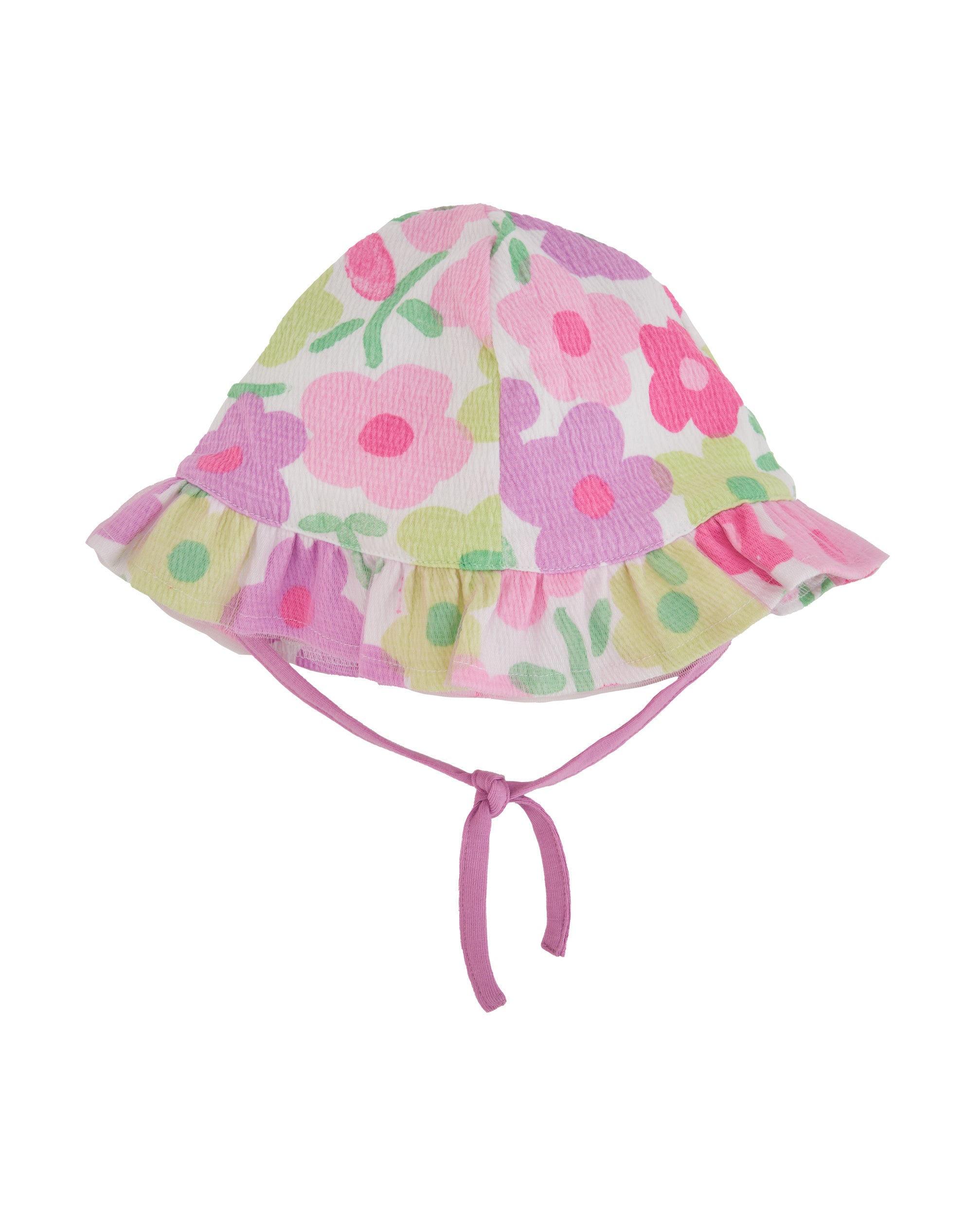 TucTuc Accessori Cappellino maglia rosa floreale neonato