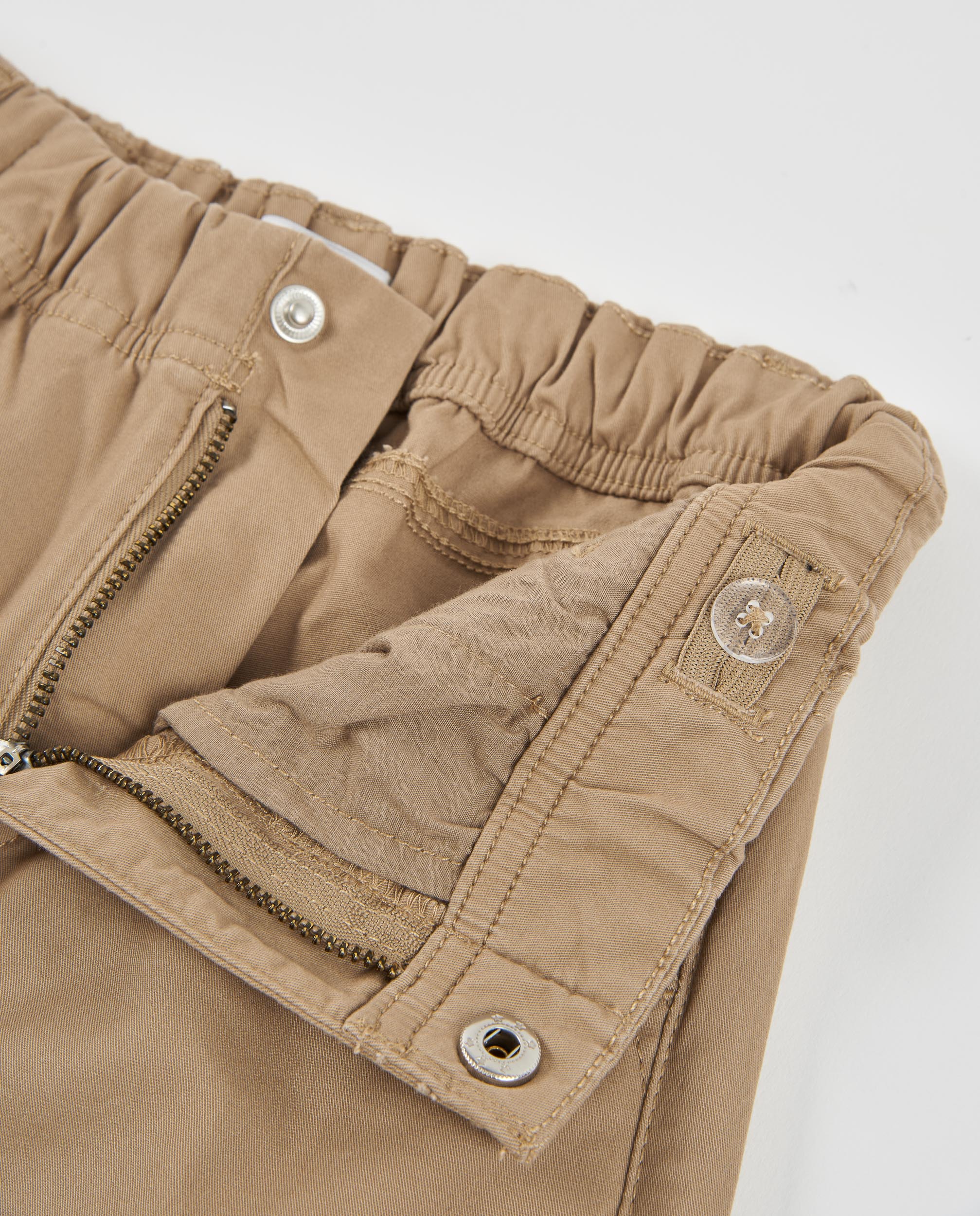 TucTuc Pantaloni chino bambino cotone beige vita elastica