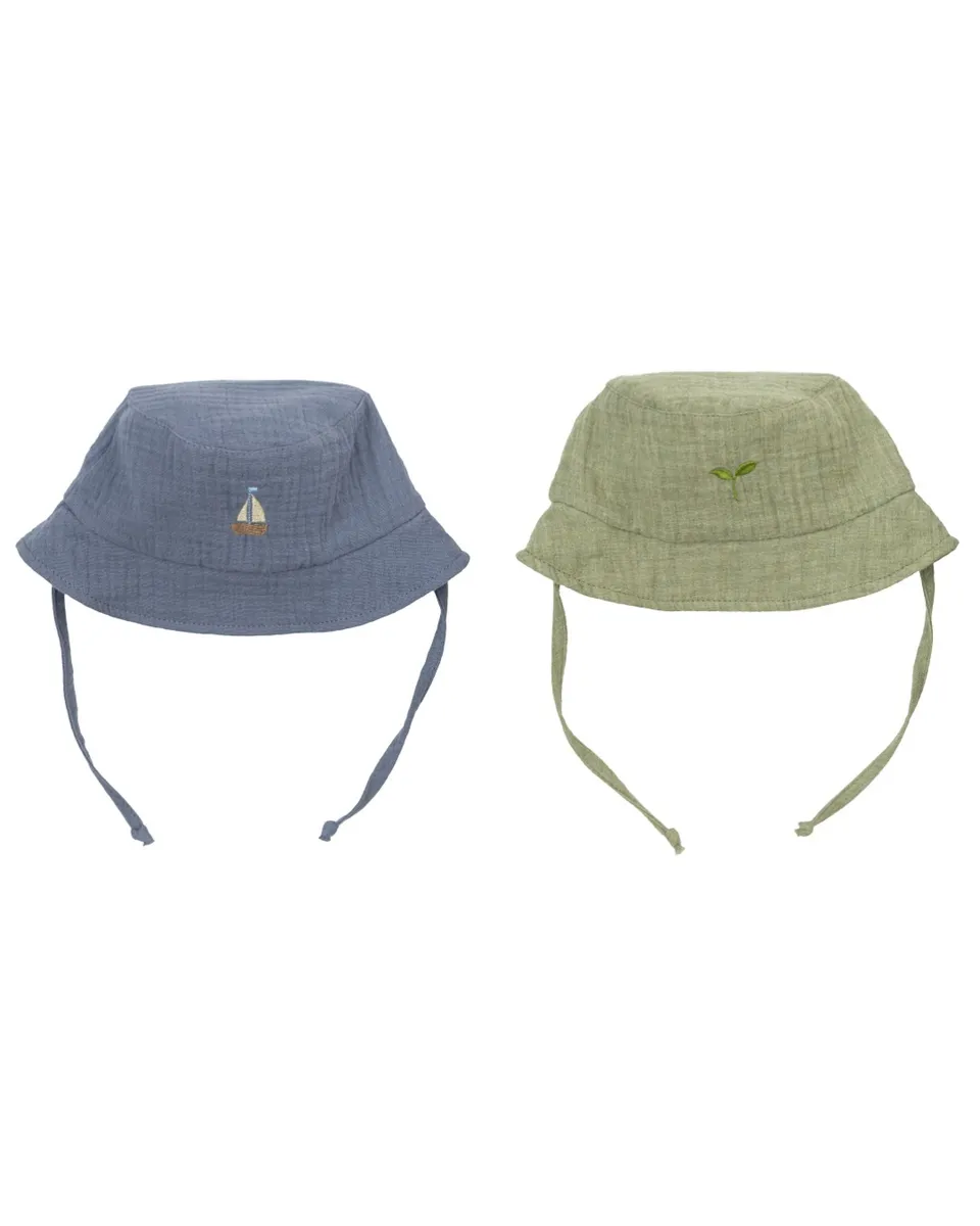 Woolly Organic Bucket Hat cappello neonato mussola barca