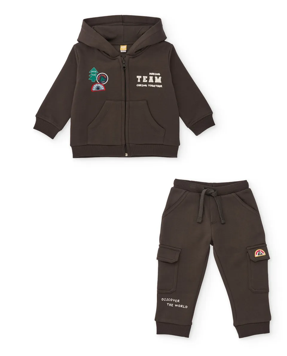 TucTuc Completi Cappuccio tuta bambino marrone