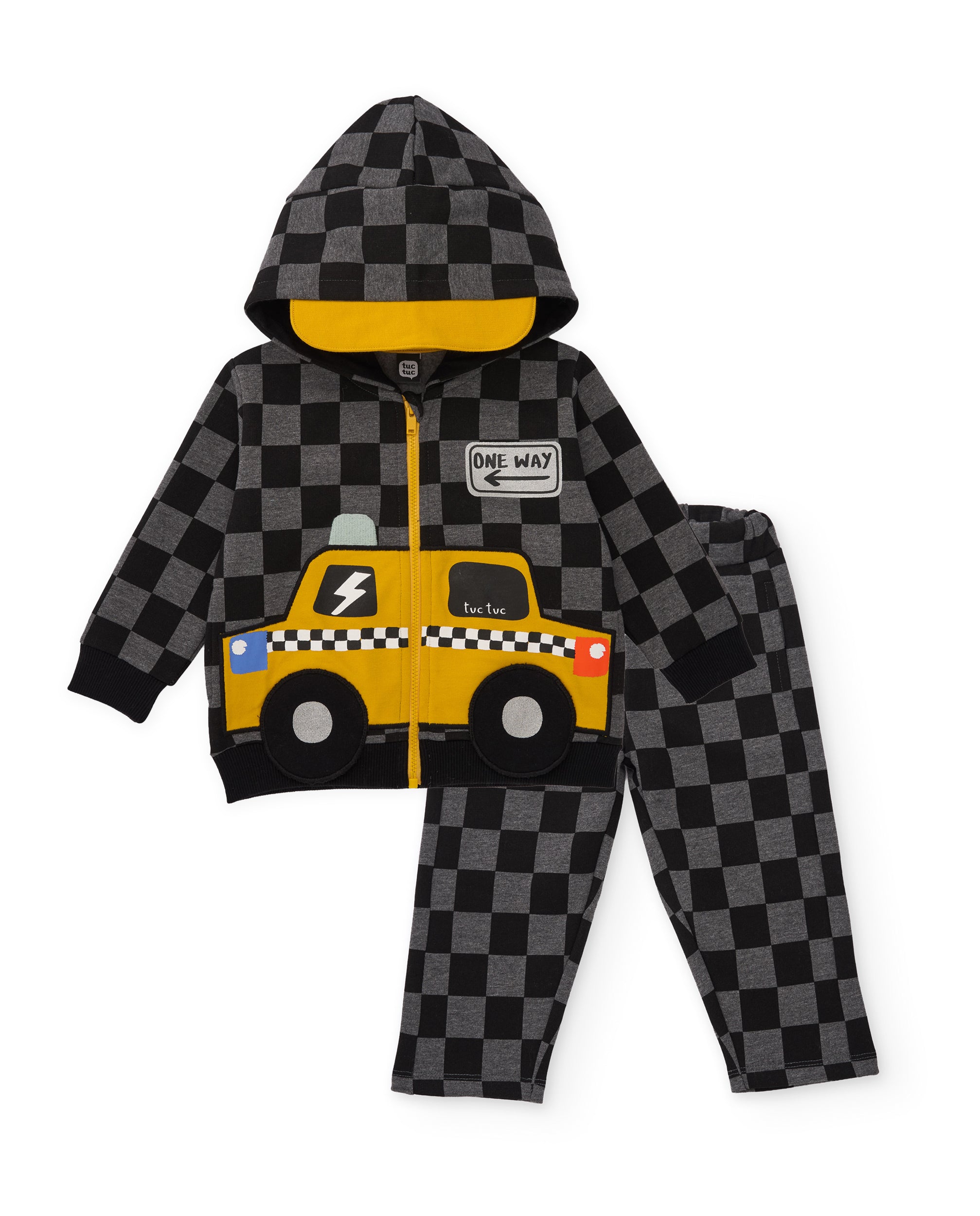 TucTuc Completi Tuta Felpa Bambino Nero Giacca Cerniera