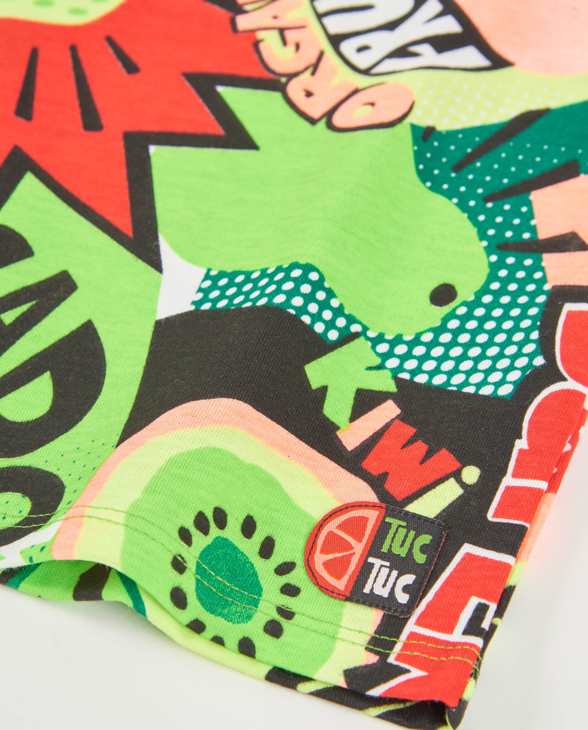 TucTuc Magliette t-shirt bambino verde stampa fumetto