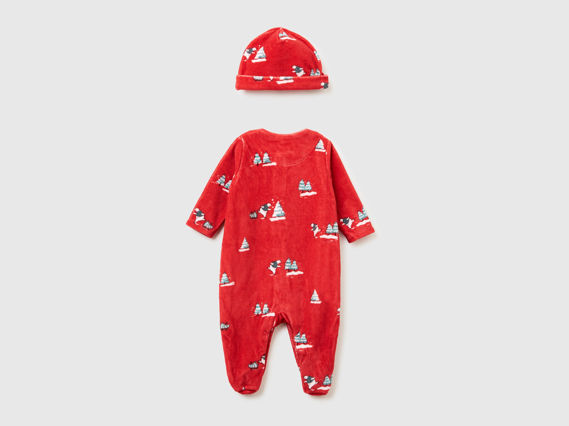 United Colors of Benetton Set Tutina + Cappello 62 Ciniglia Cotone