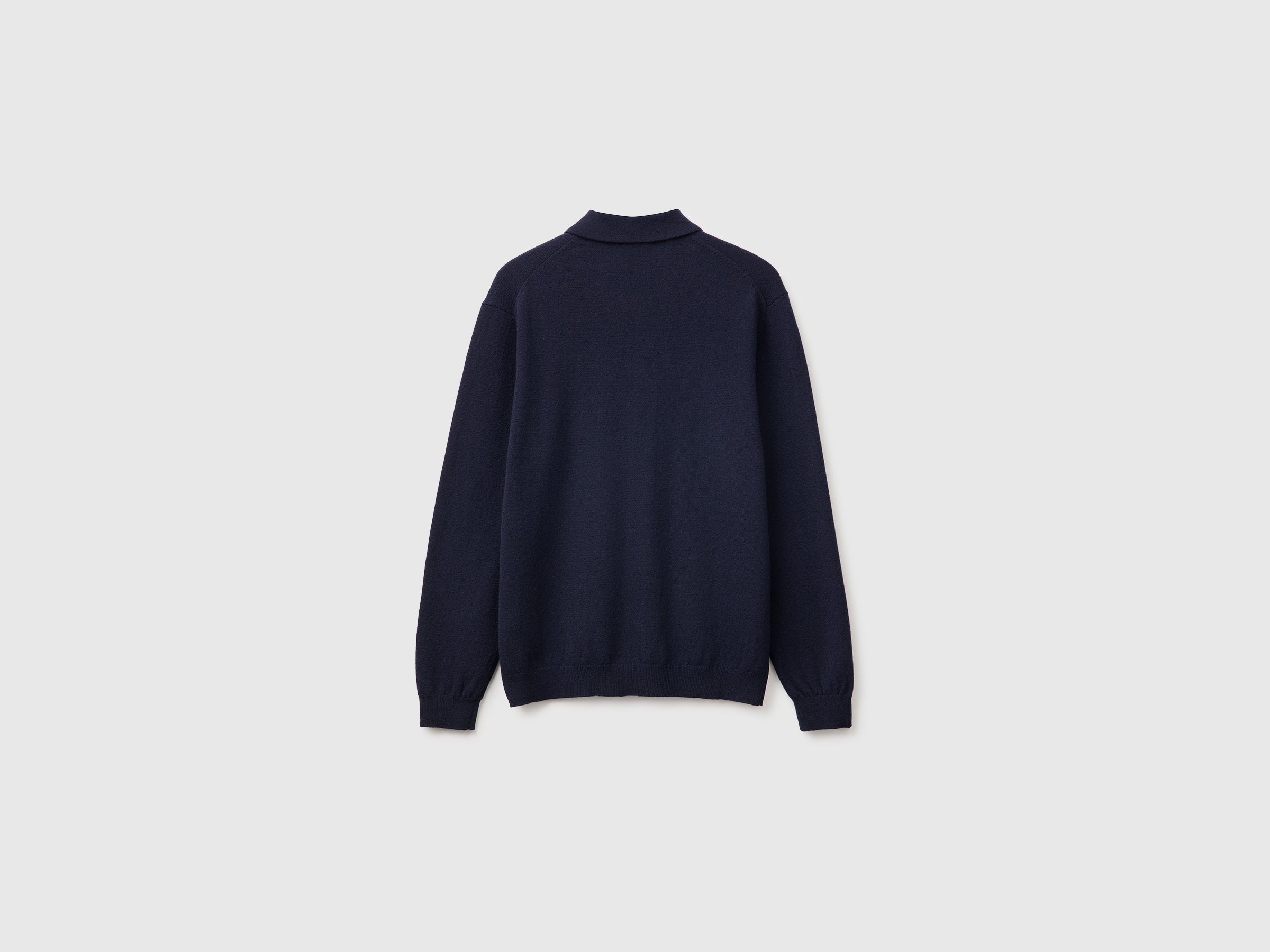 United Colors of Benetton Polo Lana Merino Blu Notte M