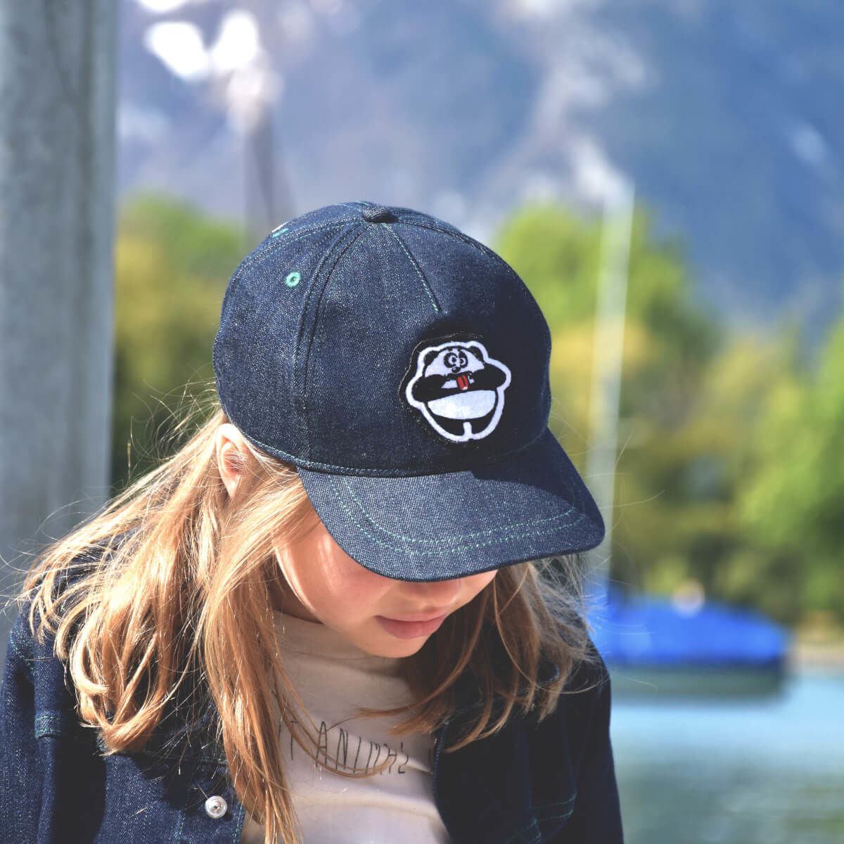 Pamboo Streetwear cappello baseball bimbi denim bio emoji
