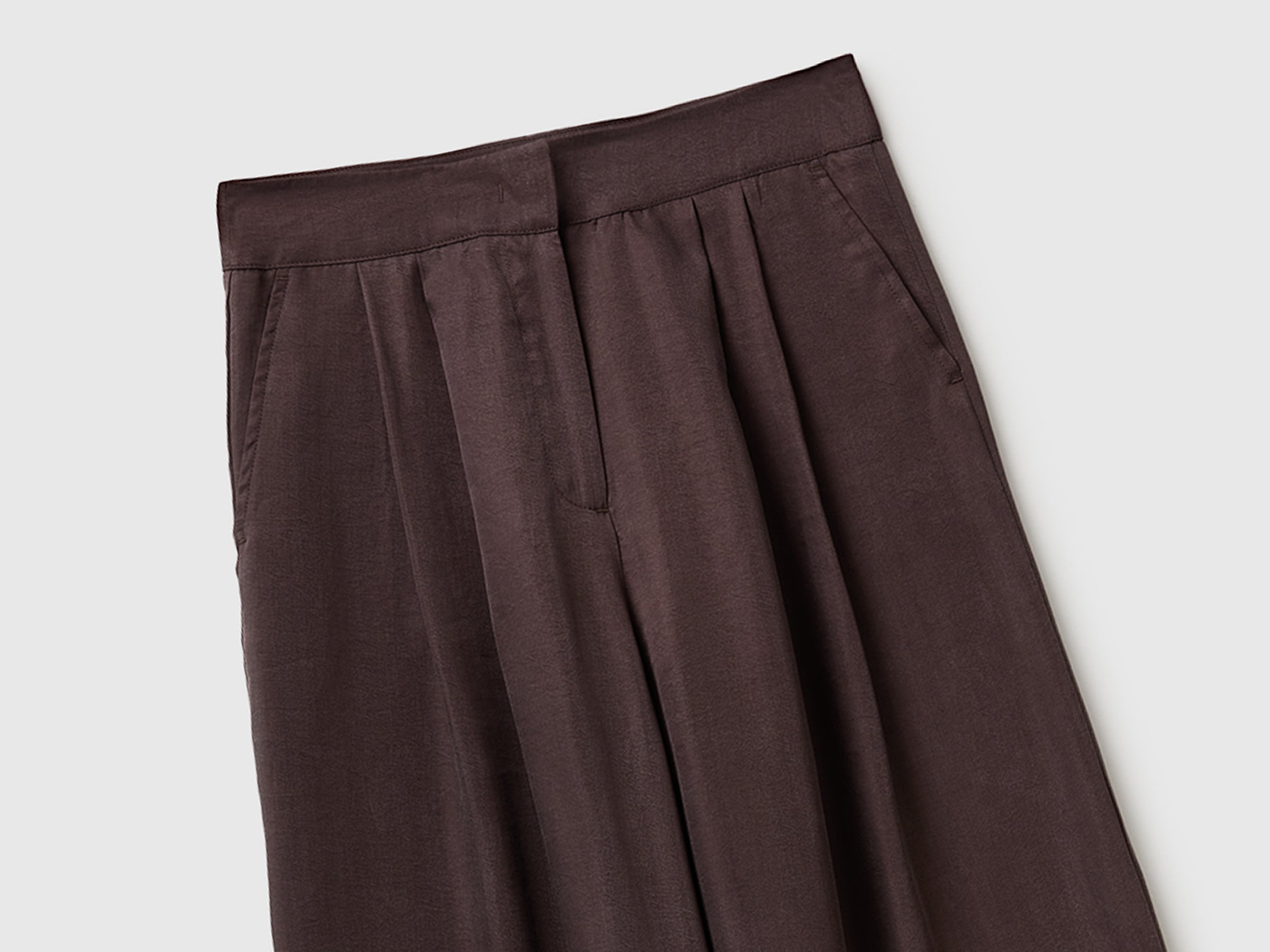 Benetton Trousers Pantaloni larghi lyocell gamba ampia