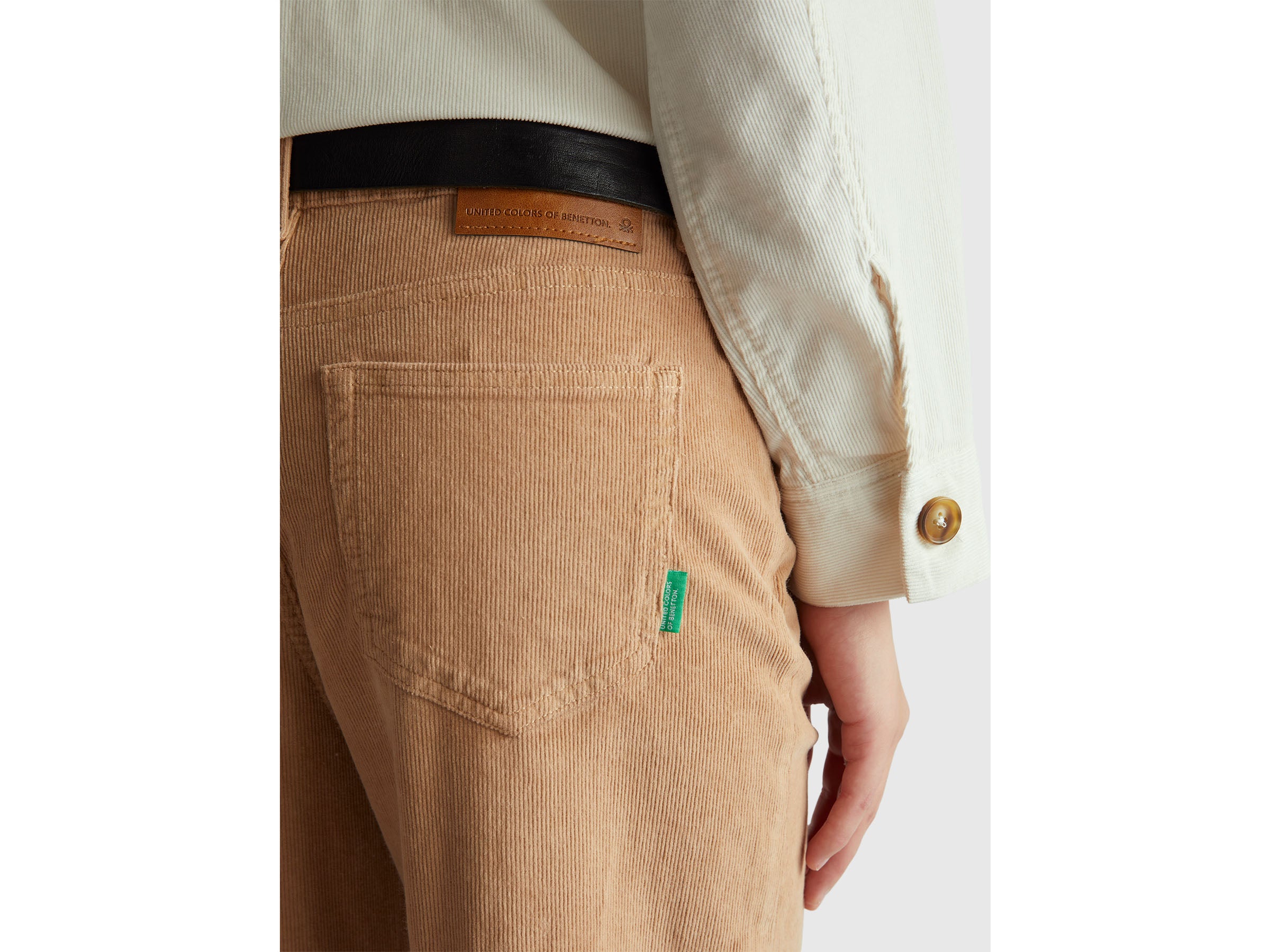 Benetton pantaloni velluto 30 wide fit cotone stretch