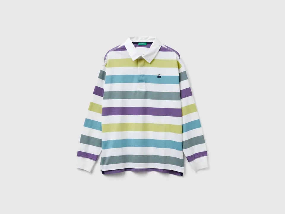United Colors of Benetton Polos Polo Cotone a Righe Maniche Lunghe