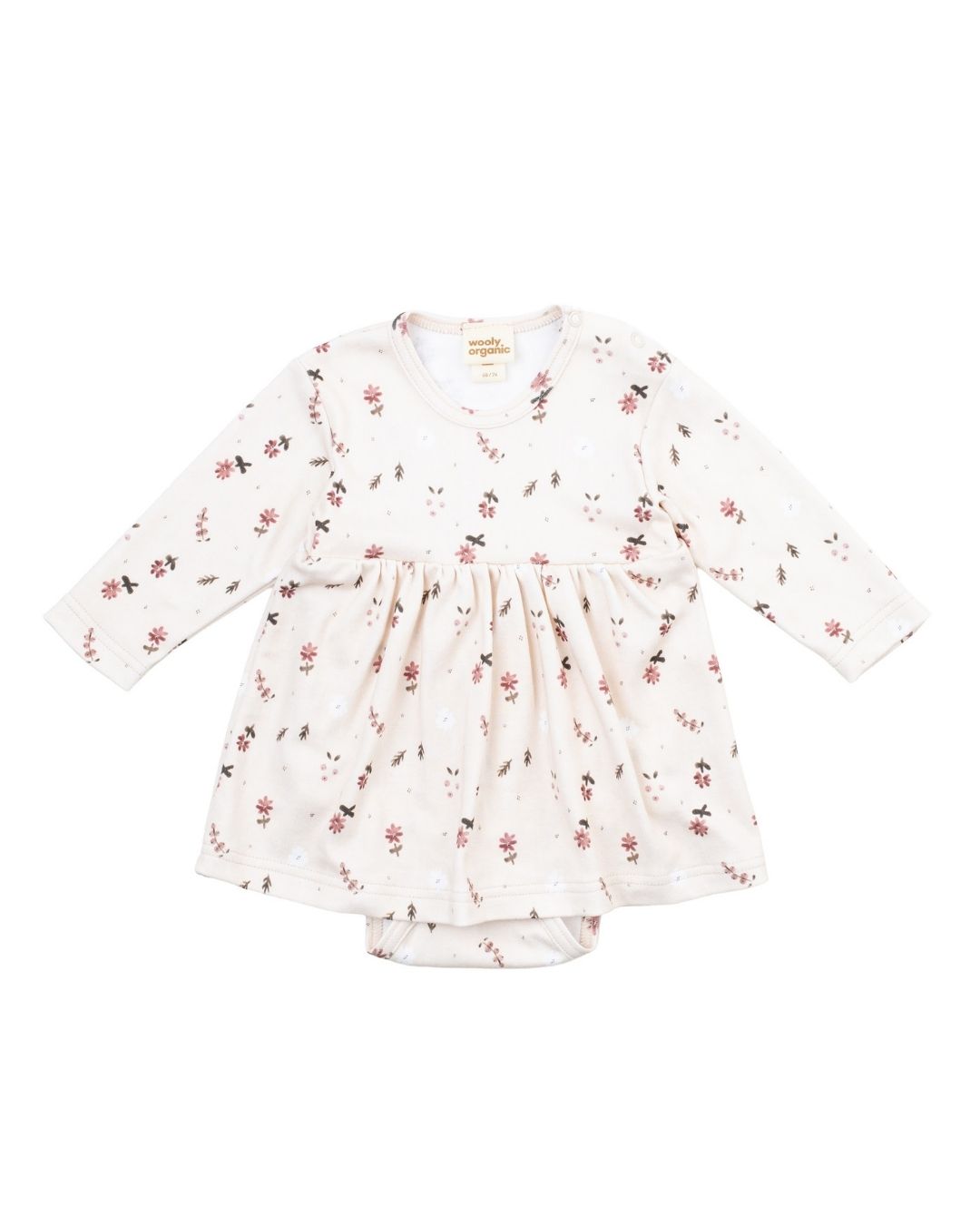 Woolly Organic Baby Bodysuits Dress vestito neonata Nordic Flora cotone organico
