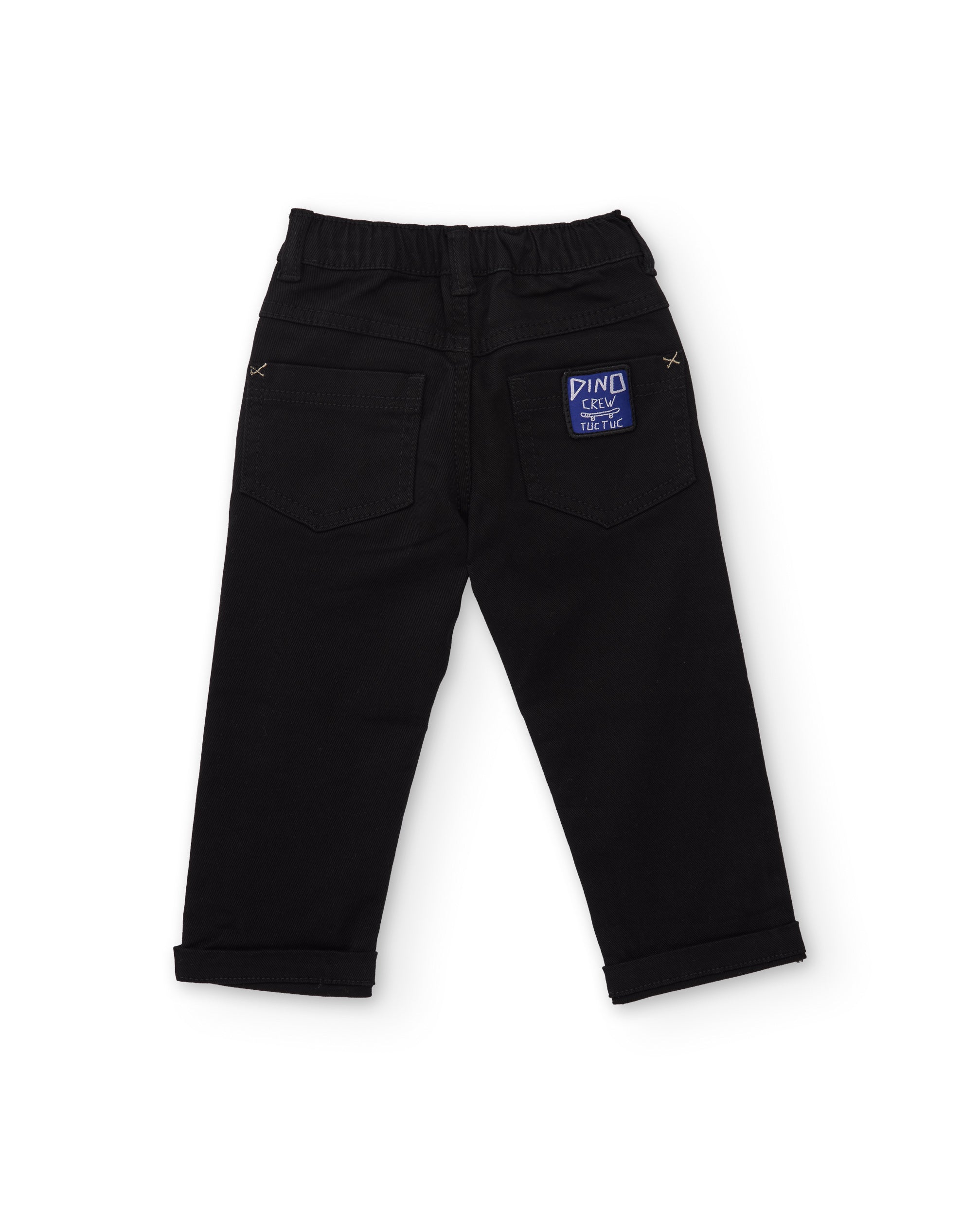 TucTuc Pantaloni Twill Neri Bambino Vita Regolabile